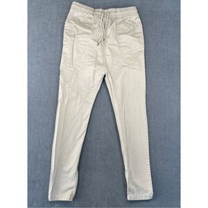 I Love Ugly Tapered Jogger Pants‎ Men M Beige Casual Zip Ankle Urban Streetwear